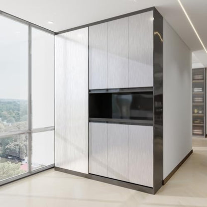 Silver Stainless Steel Contact Paper for Countertops Cabinets - color: Silver, size: 23.6" x 196"
