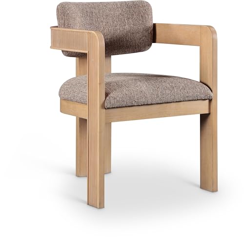 Meridian Furniture Sacha Linen Blend Dining Chair, Brown, Set of 2 - color: Brown