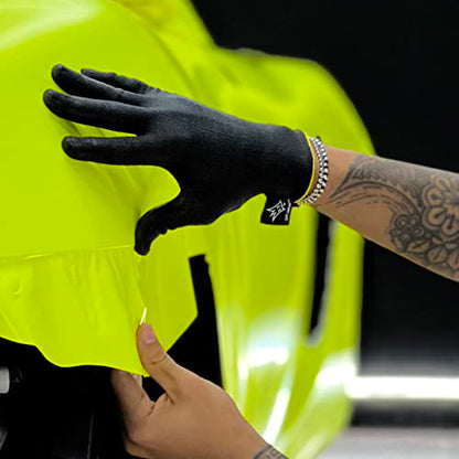 Off-Wrap™ Gloves - Vinyl Wrap Glove Pair - color: Black, size: Large