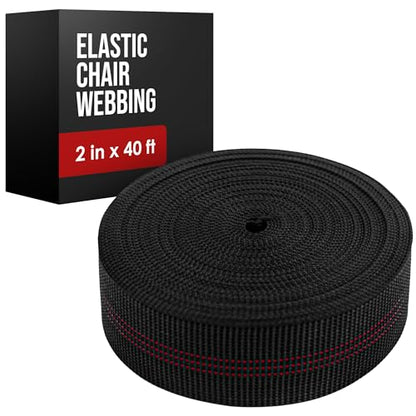 Chair Webbing, Upholstery Strapping, Elastic Furniture Repair, 2IN x 40FT - size: 2 Inch x 40 Feet