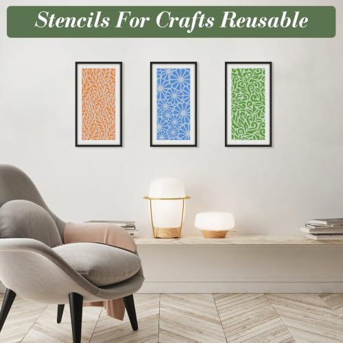Geometric Texture Stencils for Crafts Reusable 16Pcs Stencils(8.6X4.1 Inch) - color: Texture 19