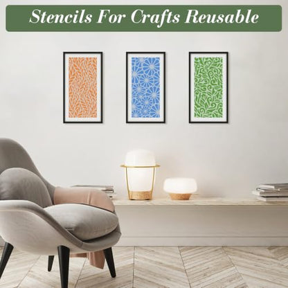 Geometric Texture Stencils for Crafts Reusable 16Pcs Stencils(8.6X4.1 Inch) - color: Texture 19
