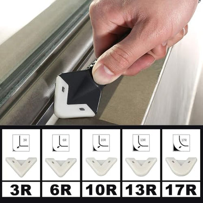 9pcs Silicone Caulking Tool 3 in 1 Stainless Steel Head Scraper Caulk Remover Sealant for Kitchen Bathroom Window - color: 9pcs 3-in-1 scraper