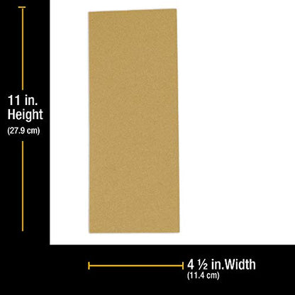 Dura-Gold Premium 1/2 Sheet Gold Sandpaper Sheets, 40 Grit (Box of 12) - size: 40-Grit