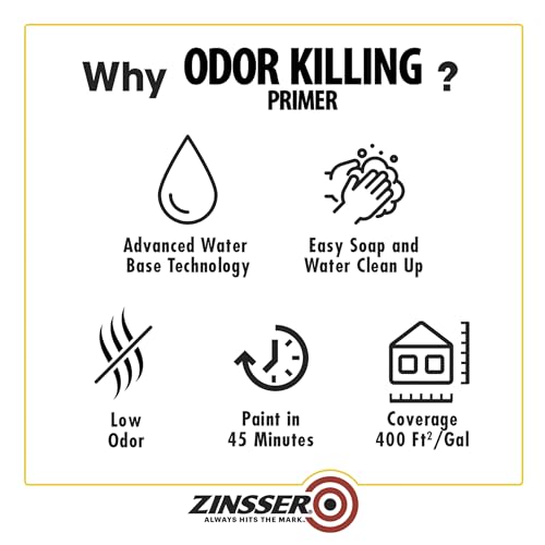 Zinsser 305928-2PK Odor Killing Primer, Gallon, White, 2 Pack - size: 256 Fl Oz (Pack of 1)
