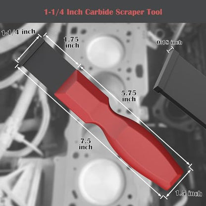 Carbide Scraper, Super Carbide Gasket Scraper for Metal and Automotive, 1-1/4 Inch Carbide Scraper Set (1-Piece) - color: 1/4 inch