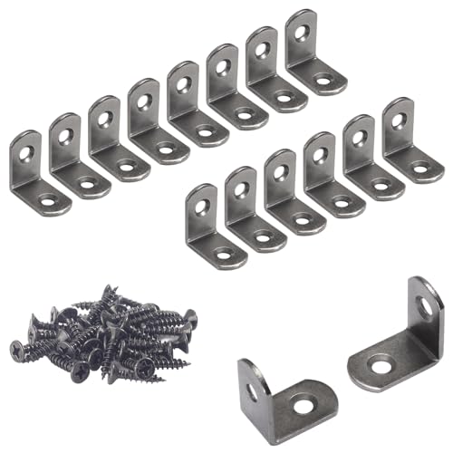 SDTWZW L Bracket 1 × 1 in Corner Brace Right Angle Metal Support Fastener - color: Gun Metal