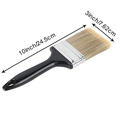 ZOENHOU 10 Pieces 3 Inch Paint Brush, Paintbrush Set, Paint Brushes Set Professional Paint Tools with Treated Plastic Handle for DIY Paint, Home, Furniture, Fences, Deck, and Wall Trim - size: 3 inches