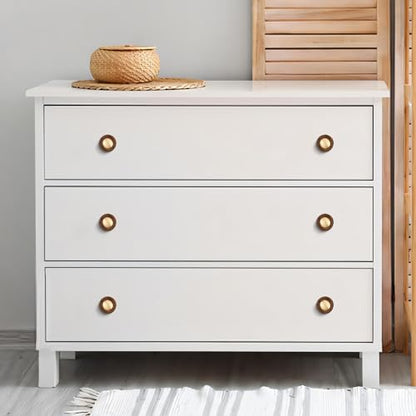 SALISENG- Wooden Brass Cabinet Drawer Knobs 5 Pack, 1.1 Inch Dresser Drawer Vanity Pulls, Modern Furniture Door Hardware Pulls for Cupboard Closet Wardrobe