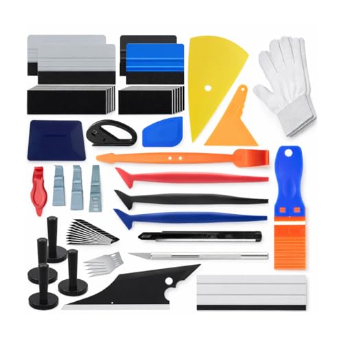 BESULEN 32PCS Car Wrap Tool Kit, Vehicle Vinyl Wrap Applicator Tool Kit with Felt Squeegees Utility Knife Gloves, Automotive Window Tint Film Installation, Universal for SUV RV Truck - size: 32PCS/Set