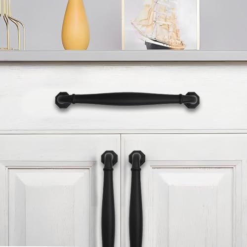 10 Pack 3 Inch Hole Center Matte Black Heavy Duty Solid Cabinet pulls Ideal for Dressers, Bathroom, cabinets, and Kitchens cabinets. - color: Matte Black, size: 3 Inch Hole Center, style: 10 Pack