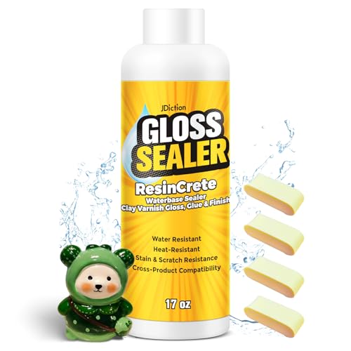 Air Dry Clay Glaze, 502ml Clay Varnish for Air Dry Clay/Polymer Clay Sealer, ResinCrete, Varnish for Pottery&Acrylic Paint, Waterproof & Stain Resistant, Design for Air Dry Clay Pottery (Gloss,17OZ) - size: 17OZ