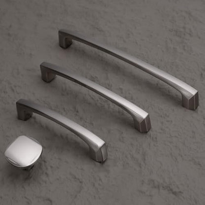 10 Pack 3-3/4 Inch Kitchen Cabinet Handles Brushed Satin Nickel Cabinet Pulls Silver Drawer Pulls Zinc Alloy Kitchen Hardware - color: Brushed Satin Nickel, size: 3-3/4'' Hole Center(96mm)