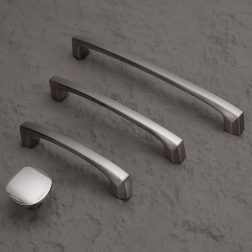 10 Pack 7-1/2 Inch Kitchen Cabinet Handles Brushed Satin Nickel Cabinet Pulls Silvery Drawer Pulls Zinc Alloy Kitchen Hardware - color: Brushed Satin Nickel, size: 7-1/2'' Hole Center(192mm)