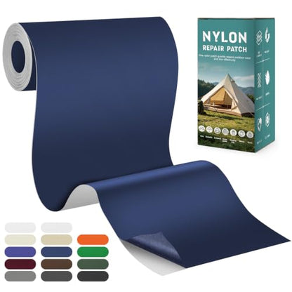 Nylon Tent Repair Tape, Self-Adhesive Fabric Patch Kit Dark Blue - color: Dark Blue