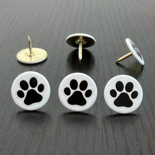 100PCS Flat Upholstery Tacks with Paw Pattern D16mm White - color: 16mm White