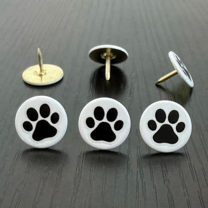 100PCS Flat Upholstery Tacks with Paw Pattern D16mm White - color: 16mm White