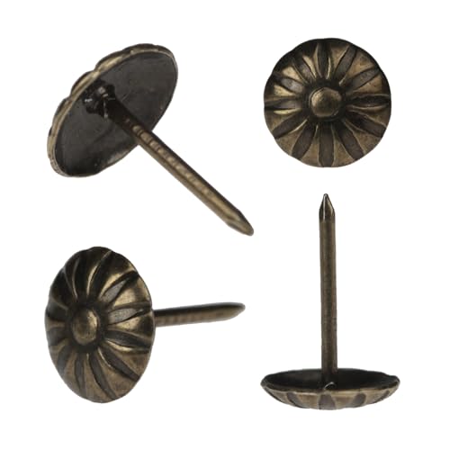 Upholstery Tacks for Furniture Upholstery Nails Tacks for Decorative 100Pcs - color: Bronze_flower