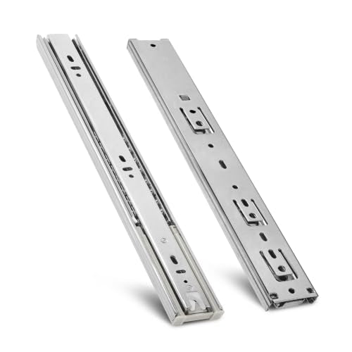 Soft Close Drawer Slides 14 Inch - Silver, 1 Pair (2 Pieces) - color: Silver, size: 14 Inch