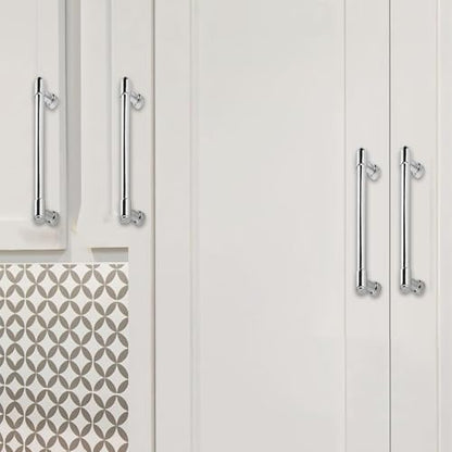 10 Pack Polished Chrome Cabinet Pulls,4 Inch(102mm) Hole Centers Cabinet Handles Kitchen Hardware for Cabinets and Drawer - color: Polished Chrome, size: 4"(102mm) hole center