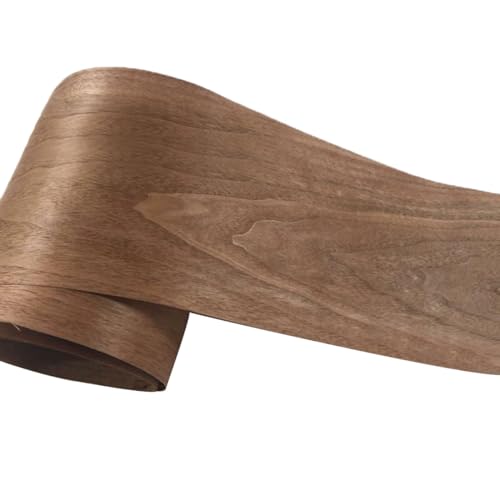 Natural Black Walnut Veneer Wood Sheets - DIY Speaker Renovation and Furniture Restoration - Unfinished Wooden Sticker - Handmade Dark Style - 7.8 x 98 Inch