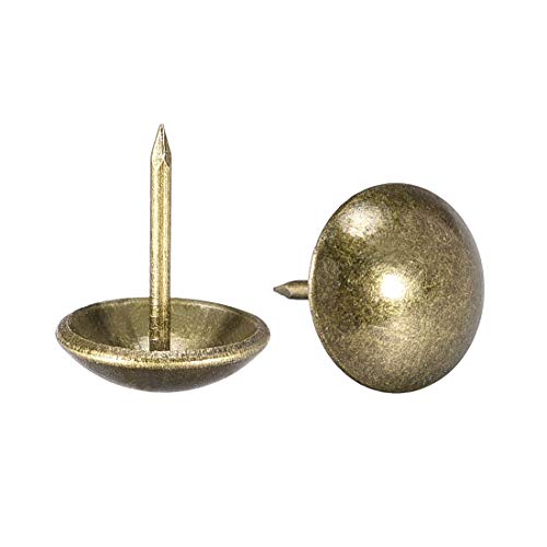 uxcell Upholstery Nails Tacks 14mm Dia 17mm Height Retro Round Thumb Push Pins Bronze Tone for Furniture Sofa Headboards, 100 Pcs - size: 14mm x 17mm