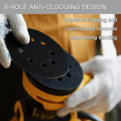 100Pcs 5 Inch Sanding Discs Hook & Loop 8-Hole Wet Dry Sandpaper 400 Grit - style: 100Pcs 400 Grit
