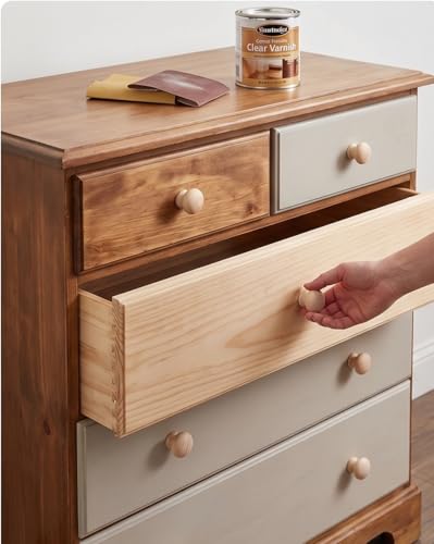 Unfinished Pine Wood Cabinet Knobs, 30mm Round, 8 Pack