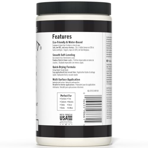 Retique It Chalk Furniture Acrylic Paint by Renaissance DIY, 32 oz (Quart), 32 Fl Oz, White - color: 02 Ivory Tower - Antique White, size: 32 Fl Oz (Pack of 1)