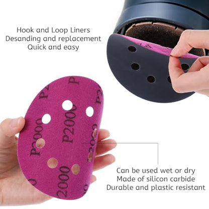 140Pcs 5 Inch Sanding Discs Hook & Loop Sandpaper 8 Holes Orbital Sandpaper