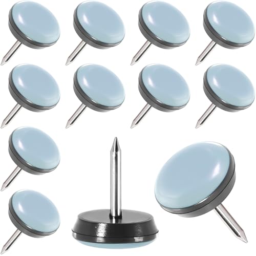 12 Pack Nail on Furniture Sliders, 38mm Teflon Round Chair Glides - color: 12pcs Φ 38mm, size: ROUND