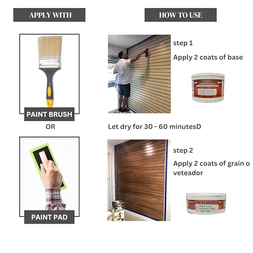 Venier Wood Like Paint Garage Doors (Dark Oak) - Furniture Cabinets Metal - Interior Exterior Paint - Liquid Wood (25,36 fl. oz) - color: Dark Oak