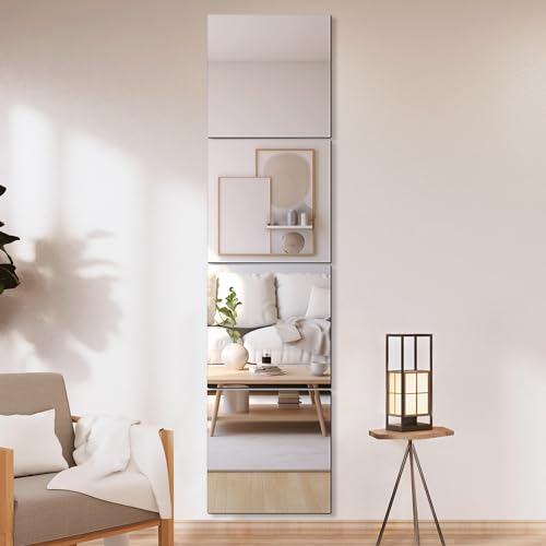 Delma Frameless Mirror Tiles 18"x18"x4 Pcs Wall Mounted - size: 18''x18''-4PCS