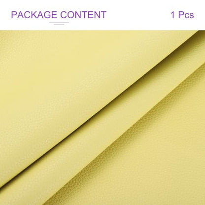 DMiotech 1 Pack 14 Inch x 53 Inch Faux Leather Sheet Furniture Cover Soft Grain Light Yellow PU Leather Roll for Handmade DIY Craft Projects - color: Light Yellow