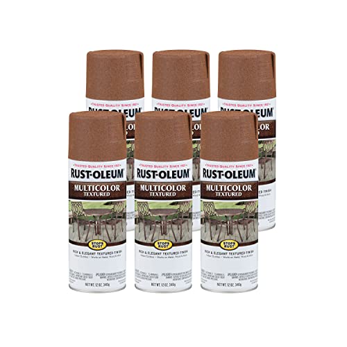 Rust-Oleum Stops Rust Multi-Color Textured Spray Paint, Rustic Umber - color: Rustic Umber, size: 12 Ounce (Pack of 6)