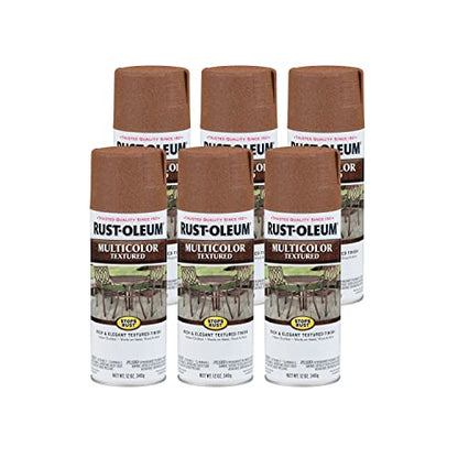 Rust-Oleum Stops Rust Multi-Color Textured Spray Paint, Rustic Umber - color: Rustic Umber, size: 12 Ounce (Pack of 6)