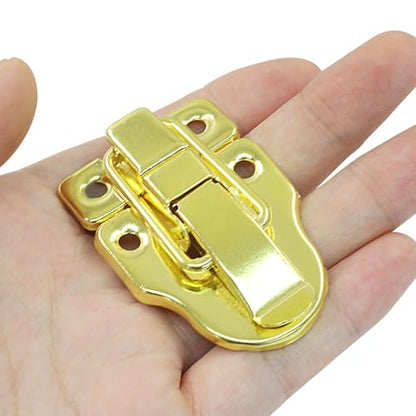 2 Pack Retro Duckbilled Toggle Hasp Latch Gold - color: Gold