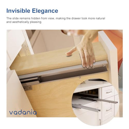 VADANIA #BK54 16" Undermount Drawer Slide, Soft Close - size: 16 Inch, style: Soft Close