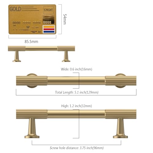 Amerdeco 10 Pack Champagne Bronze Cabinet Pulls 3.75" - color: Champagne Bronze, size: 3.75"/96MM