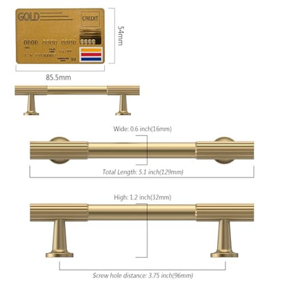 Amerdeco 10 Pack Champagne Bronze Cabinet Pulls 3.75" - color: Champagne Bronze, size: 3.75"/96MM