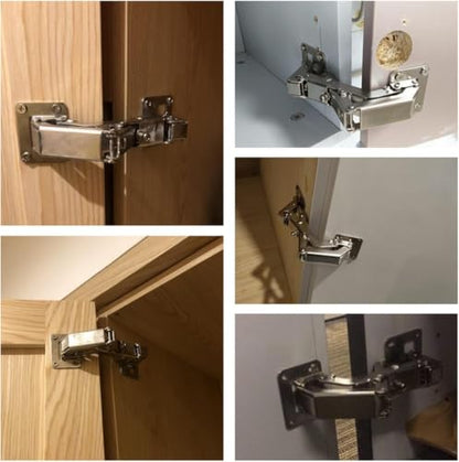 WANLIAN 170 Degree Soft Close Frameless Cabinet Door Hinges, 2 Pairs