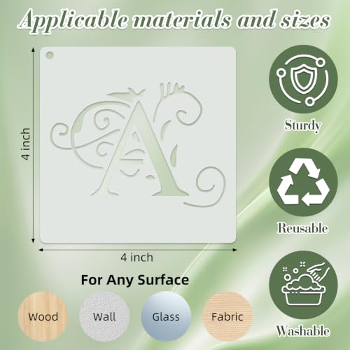 Letter Stencils for Crafts Reusable 26Pcs Stencils(4X4 Inch) - color: A Letter