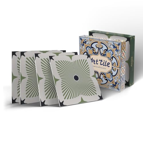 VICCI 12Pcs Peel and Stick Backsplash Tile Stickers, Waterproof Wall Tiles - color: Art-226, size: 5.9x5.9IN*12PCS