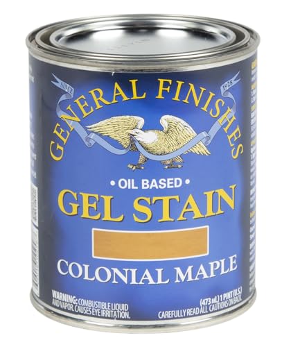 General Finishes Oil Base Gel Stain, 1 Pint, Colonial Maple - color: Colonial Maple, size: 1 Pint