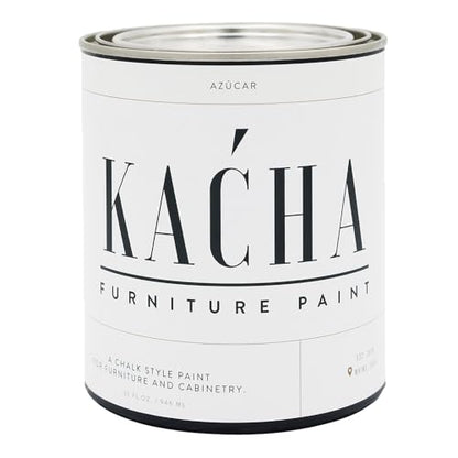 Kacha Furniture Paint | Off White Chalk Style Paint for Furniture, Cabinets, and Crafts | Quart - 32 oz | Azucar | Low VOC | Matte | (Topcoat Required) - color: Azúcar Off White, size: 32 Fl Oz (Pack of 1)