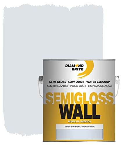 Diamond Brite Semi Gloss Latex Paint, Soft Gray, 1 Gallon, 22700-1 - color: Soft Grey, size: 128 Fl Oz (Pack of 1)