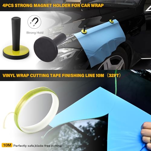 Gomake 10M Knife Less Vinyl Wrap Tools Kit Window Tint Tool Car Wrapping