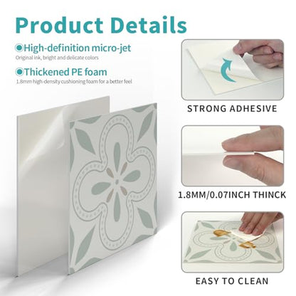 VICCI 12Pcs Tile Sticker Peel and Stick Wall Tiles Decals, 5.9x5.9 inch - color: Art-231, size: 5.9x5.9IN*12PCS