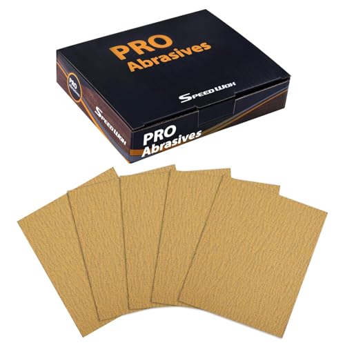 SPEEDWOX 1/4 Sheet Sandpaper Sheets 25PCS Premium Sand Paper 100 Grit Sanding Sheets 5.5" x 4.5" Sandpaper for Wood Metal Automotive Furniture Woodworking Clip-On, Hand Sanding Blocks - style: 100 Grits