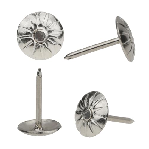 Upholstery Tacks for Furniture 100pcs Decorative Upholstery Nails 7/16" - color: silver-pattern